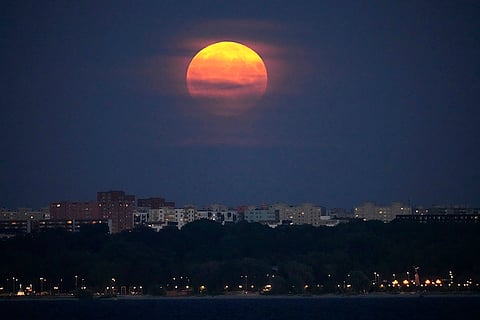 Supermoon in Tallinn, Estonia